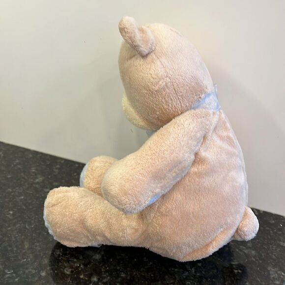 Baby Gund Nursery Blue Bear Tan Teddy Plush Toy Lovey Stitched Belly Paws - Picture 3 of 8